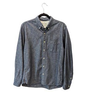Muji Men's Washed Oxford Button Down Shirt